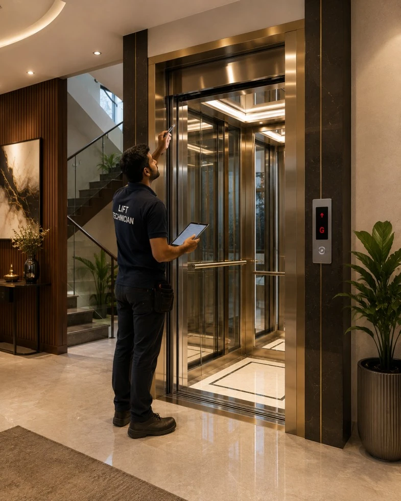 Bungalow elevator installation in Surat