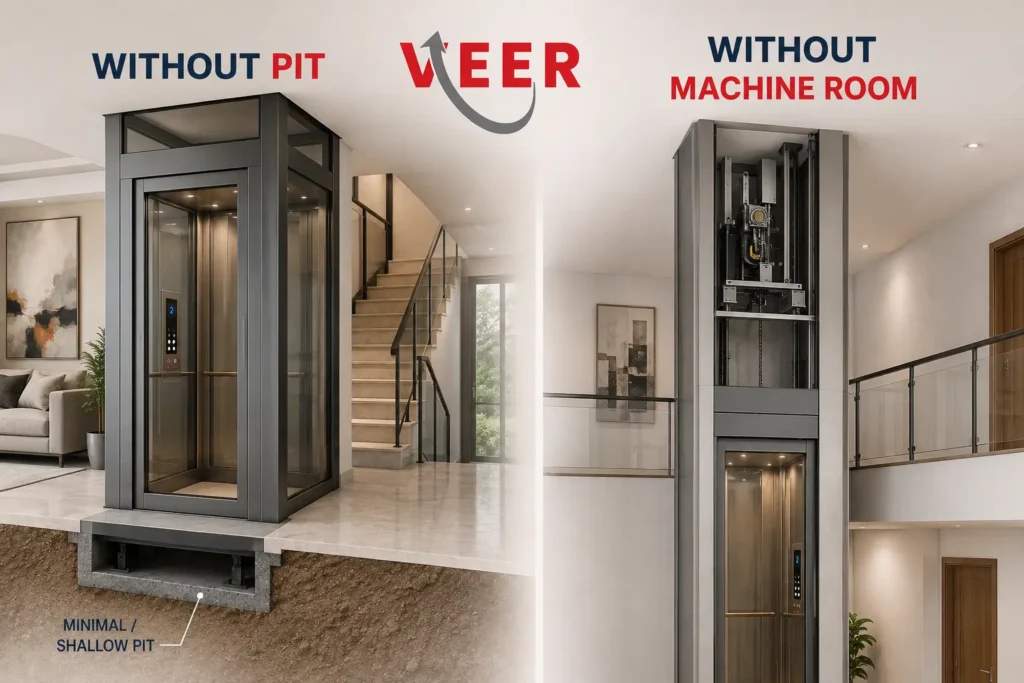 Home Lift Without Pit or without Machine Room